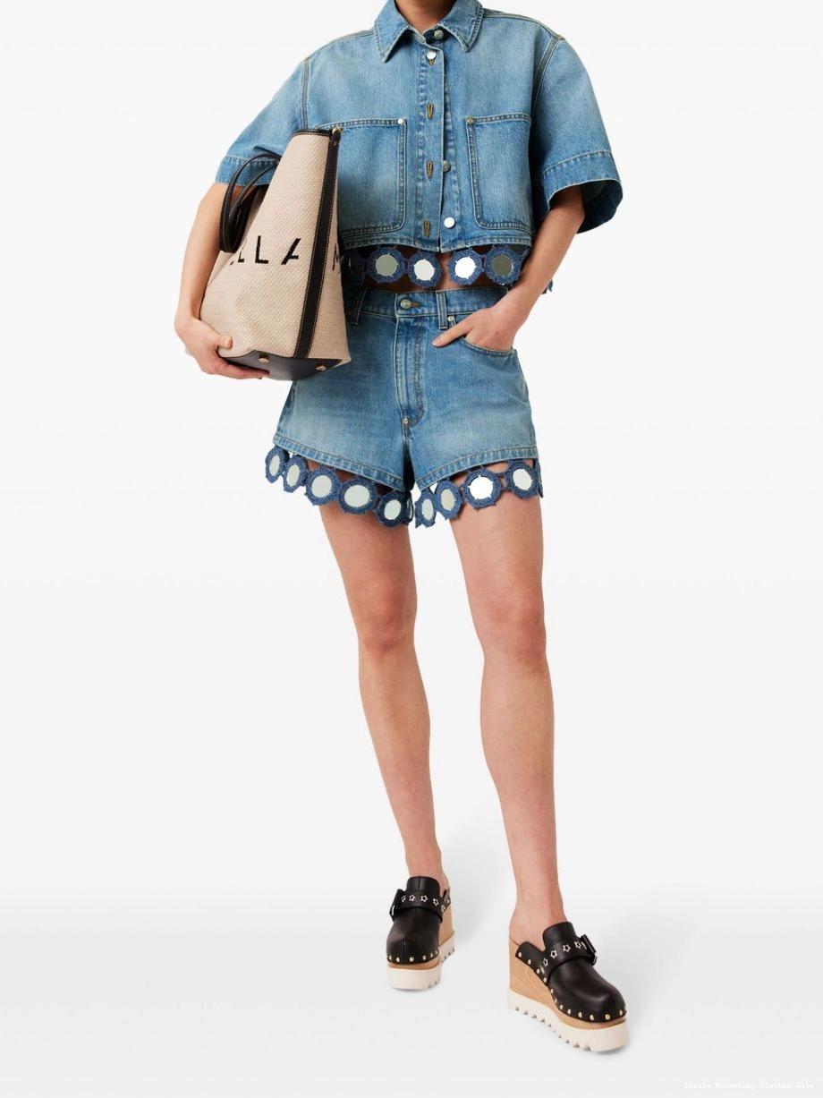 Affordable denim McCartney Mirrors high-waisted Stella shorts Women Summer 0716